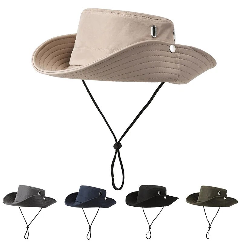 【Discount】 Spring And Summer New Hat Men's Outdoor Mountaineering Sunshade Fisherman Hat Summer Large Brim Breathable Sunscreen Fishing Hat