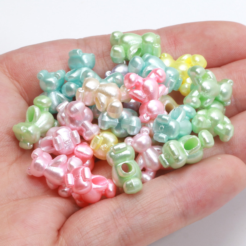 【Premium Quality】 50pcs 12x14mm Cute Bear Beads Loose Spacer Beads For Diy Jewelry Making Bracelet Necklace Earrings Handicrafts