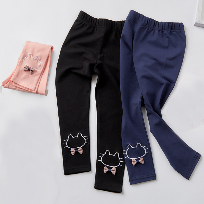【Worldwide Delivery】 Cute Spring Summer Fashion Girls Kids Pants Toddler Children's Leggings Cotton Elastic Waist Legging 2-8 Years Girls Trousers