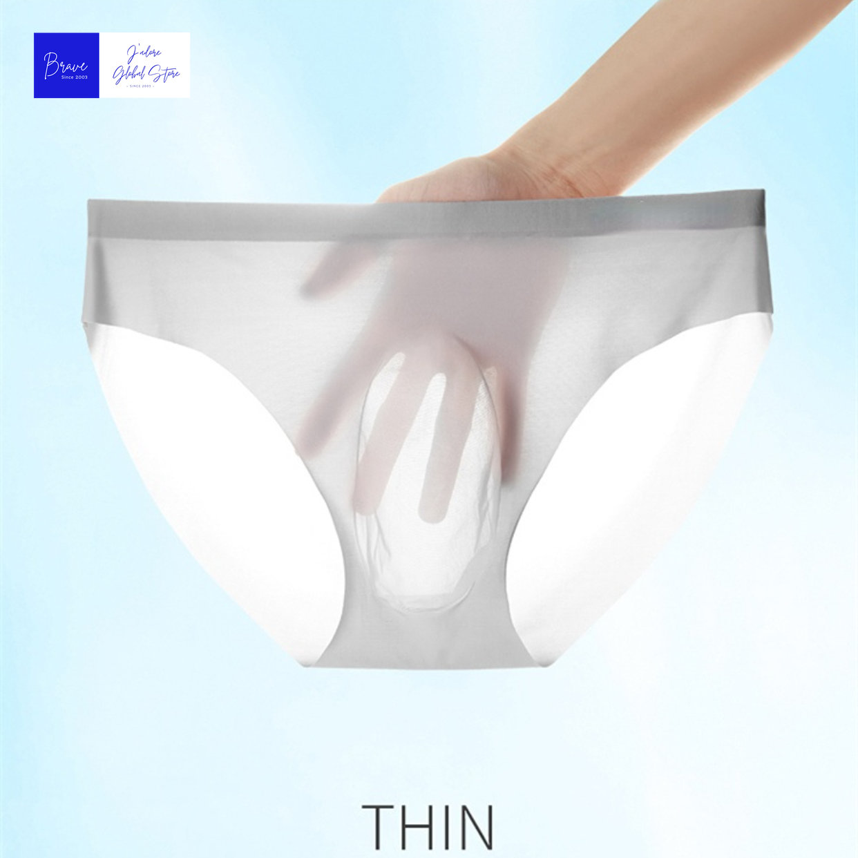 【Big-promotion】 1Pc Ice Silk Men's Briefs Underpants Breathable Man Underwear Briefs Transparent Men Underwear Summer Mens