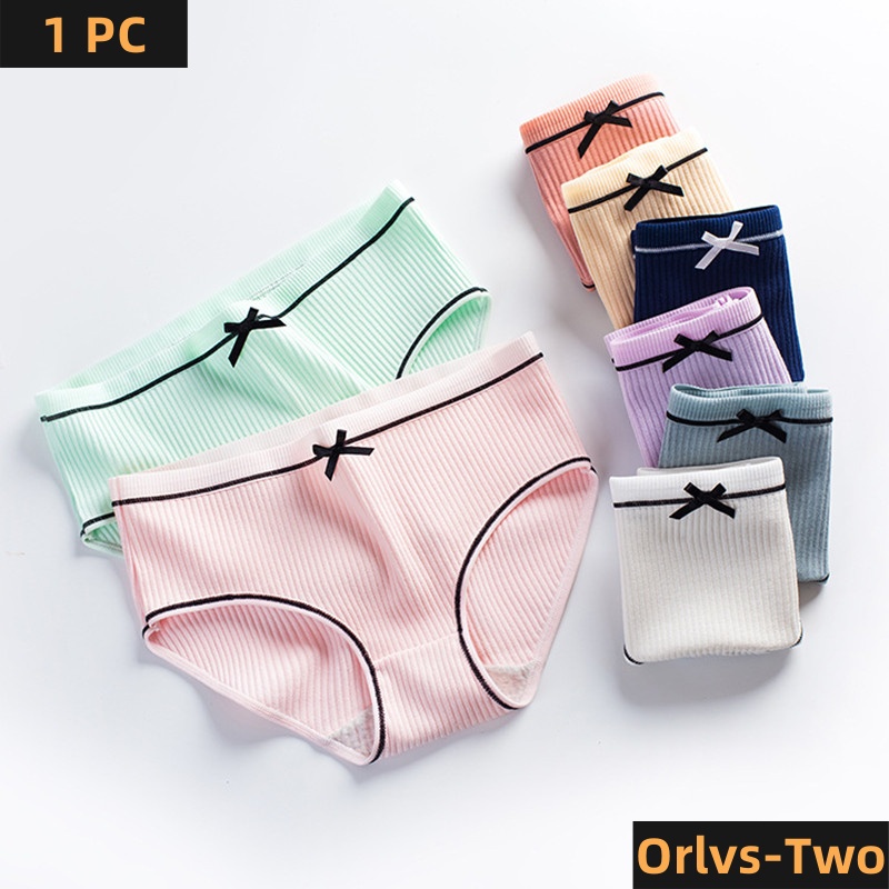 【big-discount】 1/3PCS M-2XLCotton Women Breathable Underwear Cute Girls Briefs Low Waist Ladies Panty Soft Female Lingeries