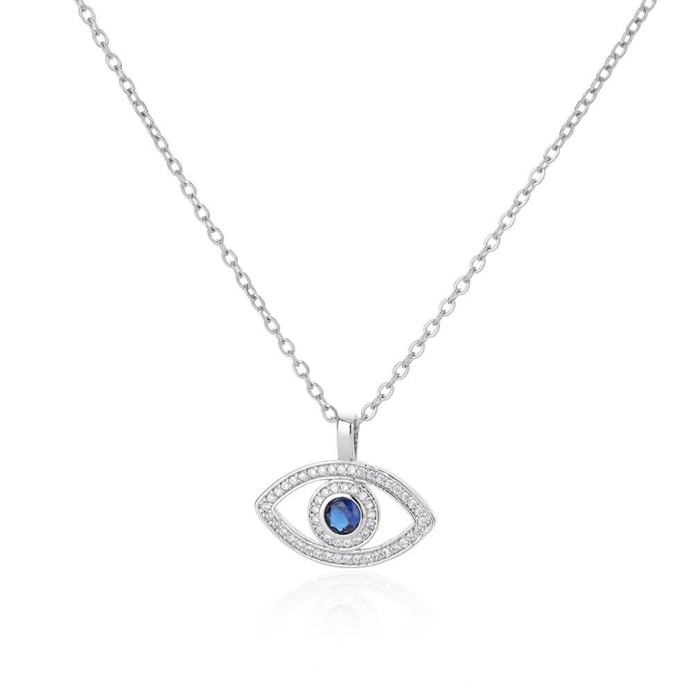 Zircon Evil Eye Pendant Necklace for Women Stainless Steel Lucky Turkish Demon Eye Necklaces 2026 New Trend Aesthetic Jewerly