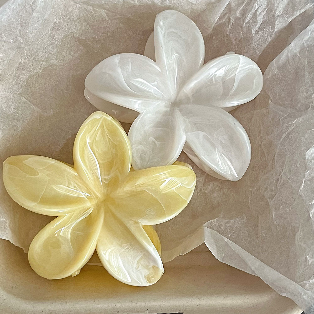 【Deal of the day】 2Pcs Sweet Summer Beach Vacation Large Hair Claw Clip Hairwear Bobo Color Flower Clip Hairpin Hair accessories