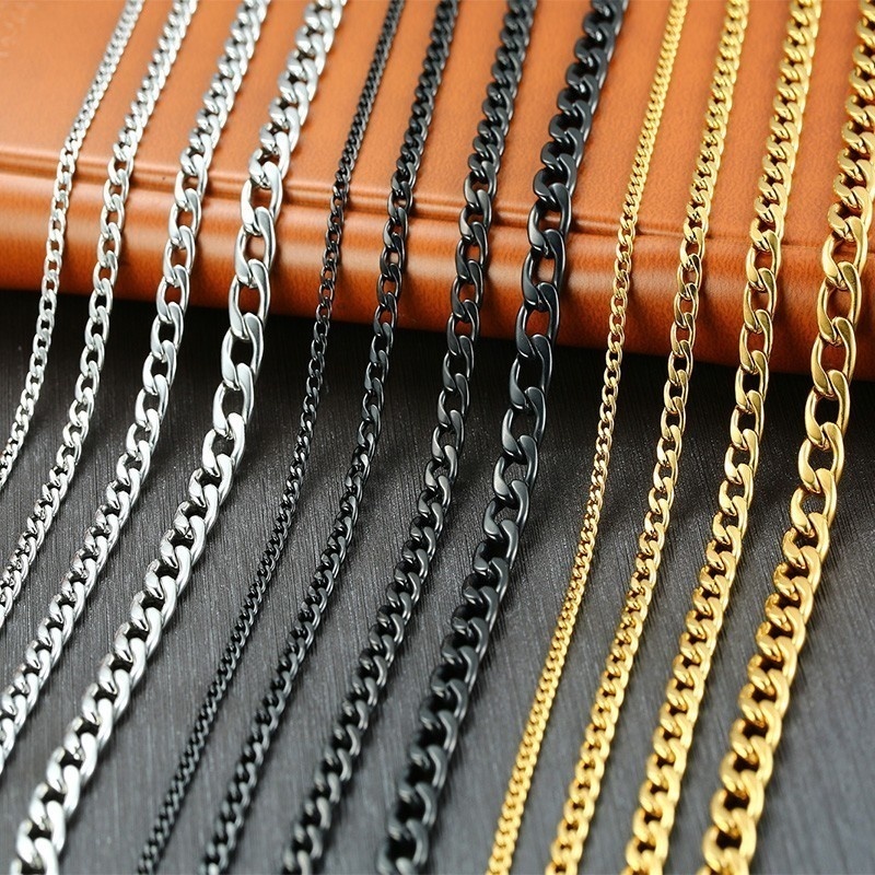 【Limited Quantity】 Vnox Men's Cuban Link Chain Necklace Stainless Steel Black Color Male Choker colar Jewelry Gifts for Him
