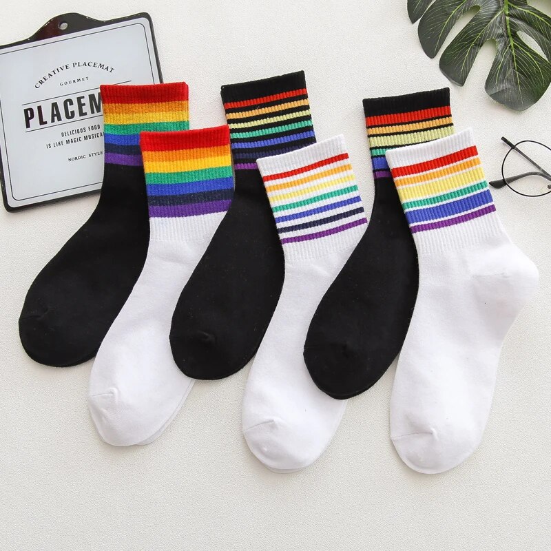 【Flash sale】 5 Pairs of New Spring and Fall Sports Students MEN'S Soft Anti-odor Sweat Sports Mid-calf Socks