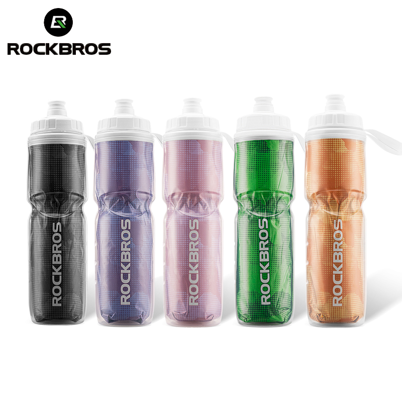 ROCKBROS Cycling Insulated Water Bottle 670ML Big Capacity Portable Lightweight Bottle Road Bicycle MTB Sports Bottle Cycling Equipment