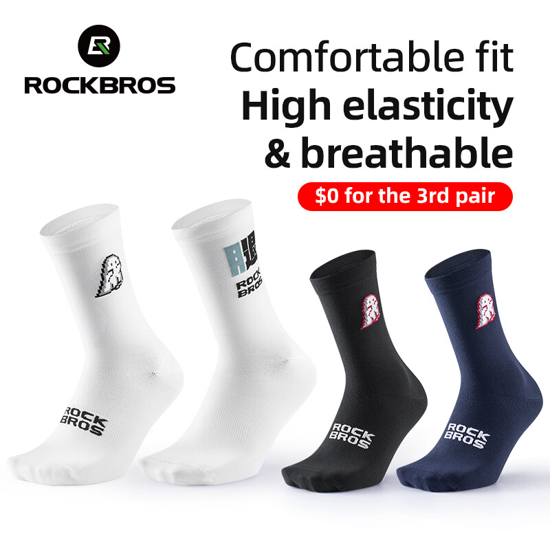 ROCKBROS Cycling Socks Men Women Breathable Wear-resistant Quick-drying Outdoor Football Running Bike Socks