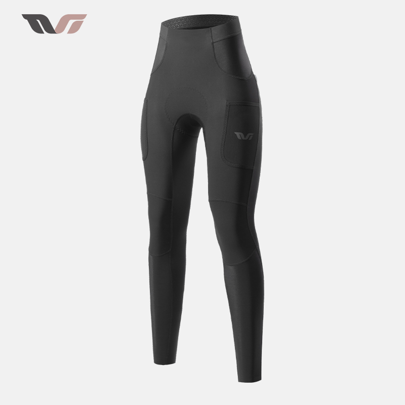 ROCKBROS TVI Women’s Windproof Cycling Pants Fleece Lining Cycling Jersey Fine Yarn Stretch Side Pockets Bicycle Pants 3D Close-Fitting Bicycle Wear With Cushioning Pad Sport Clothing