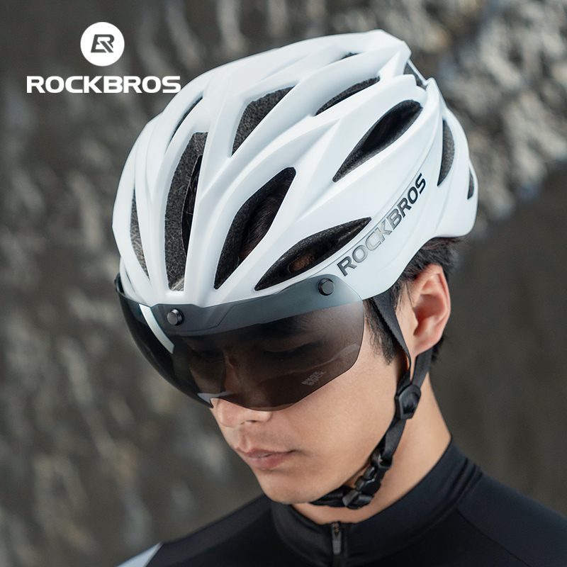 ROCKBROS Bicycle Helmet Breathable and Adjustable Cycling Helmet With Widened Goggles Anti odor/detachable cleaning Bike Helmet Cycling Equipment