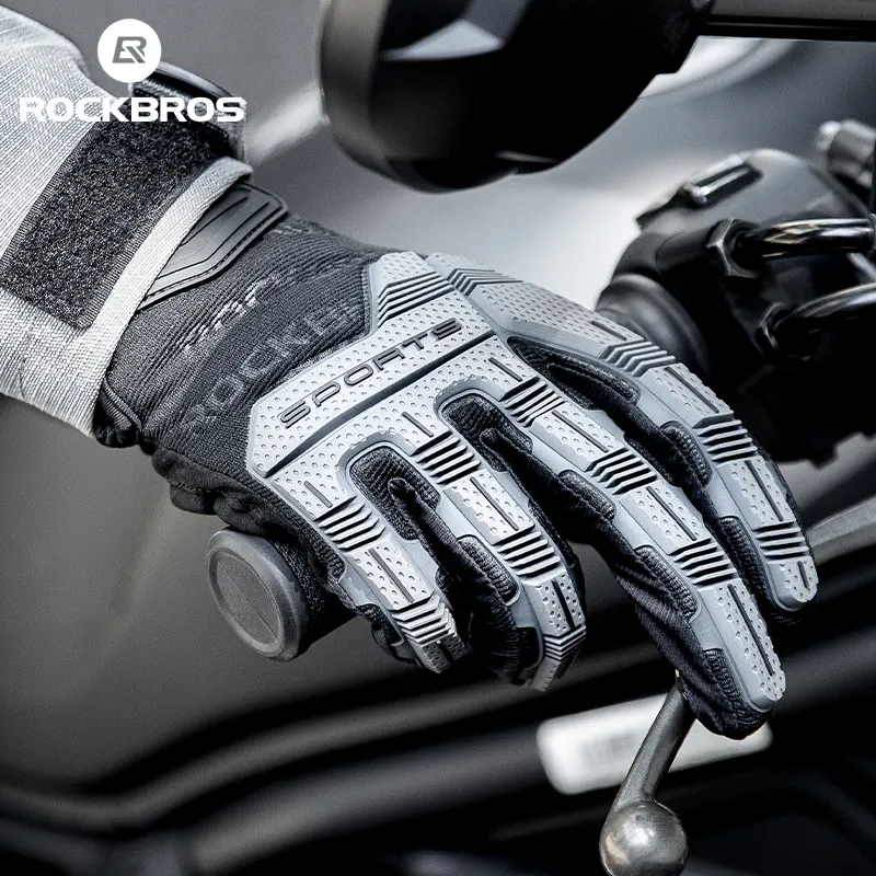 ROCKBROS Motorcycle Riding Gloves Full Finger Anti-slip Keep Warm Windproof Cycling Winter Men's Gloves