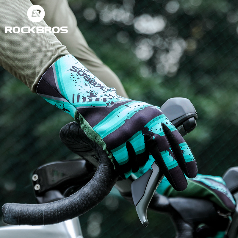 ROCKBROS Cycling Gloves for Men Women Windproof Warm Anti-Slip MTB Road Bike Full Finger Gloves Cycling Clothing