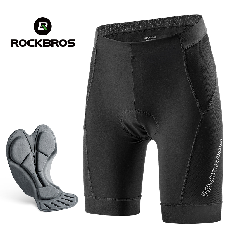 ROCKBROS Men's Cycling Shorts Dual-layer Sponge Density Bike Shorts Side Pocket Design Cycling Pants Sport Clothing