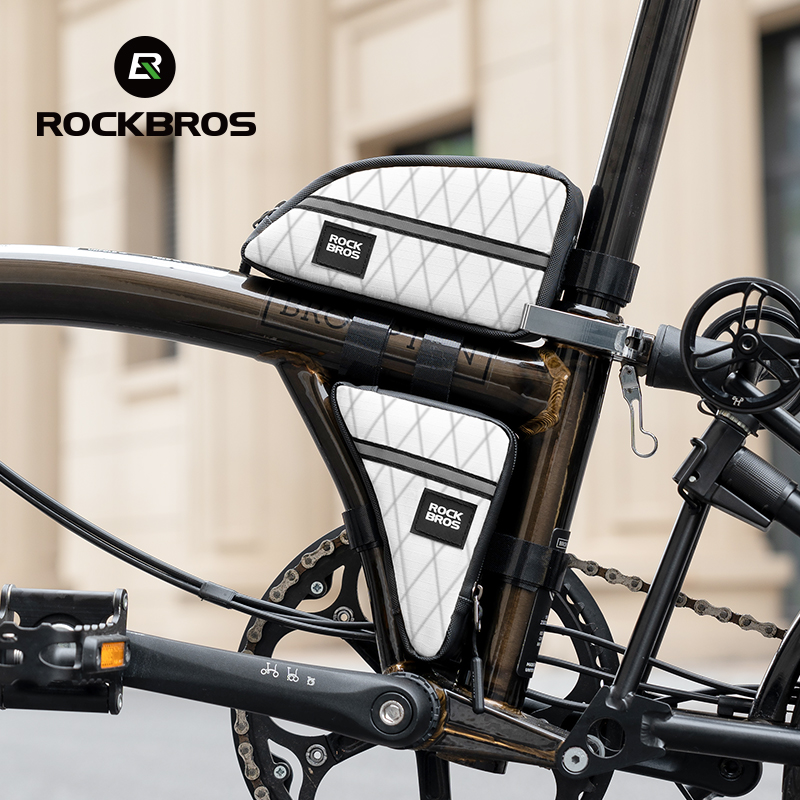 ROCKBROS Folding Bike Triangle Bags Bicycle Brompton Tube Front Frame Bag 0.3/0.25L MTB Road Cycling Pocket Bag