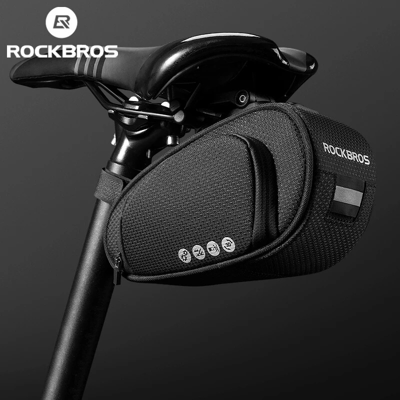 ROCKBROS Bicycle Rear Bag Waterproof Saddle Seatpost Cycling Storage Panniers MTB Road Folding Bike Tail Light Bags