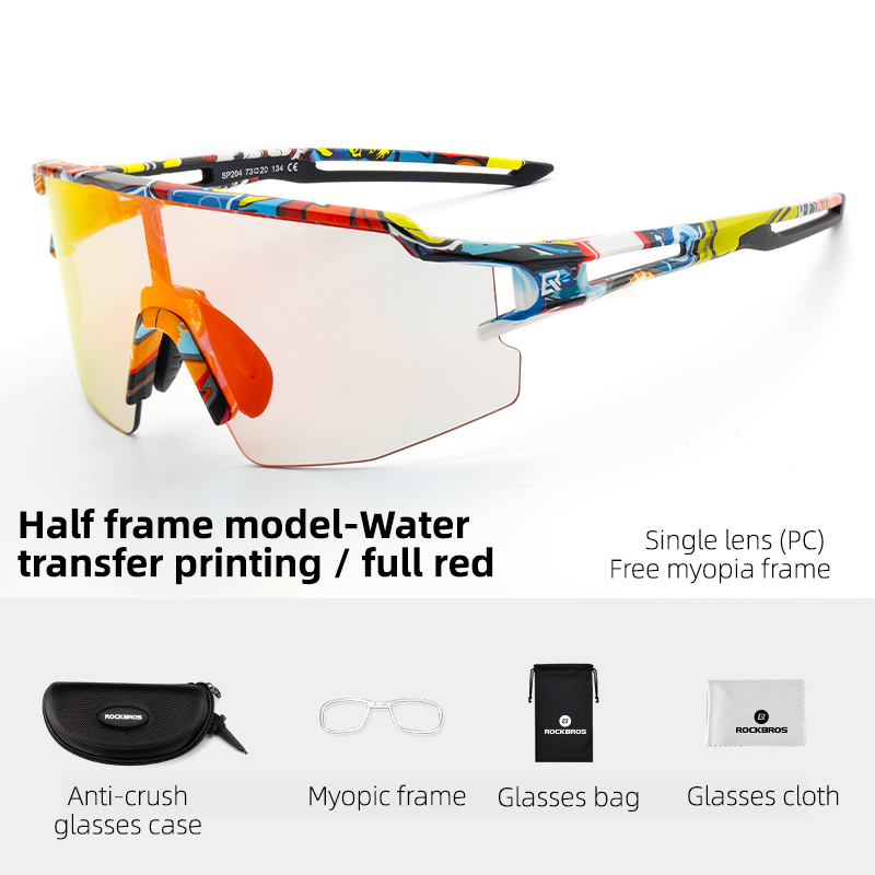 ROCKBROS Bicycle Polarized Glasses Colorful Riding Sunglasses High Toughness Lightweight MTB Cycling Shades for Men Bike Accessorries