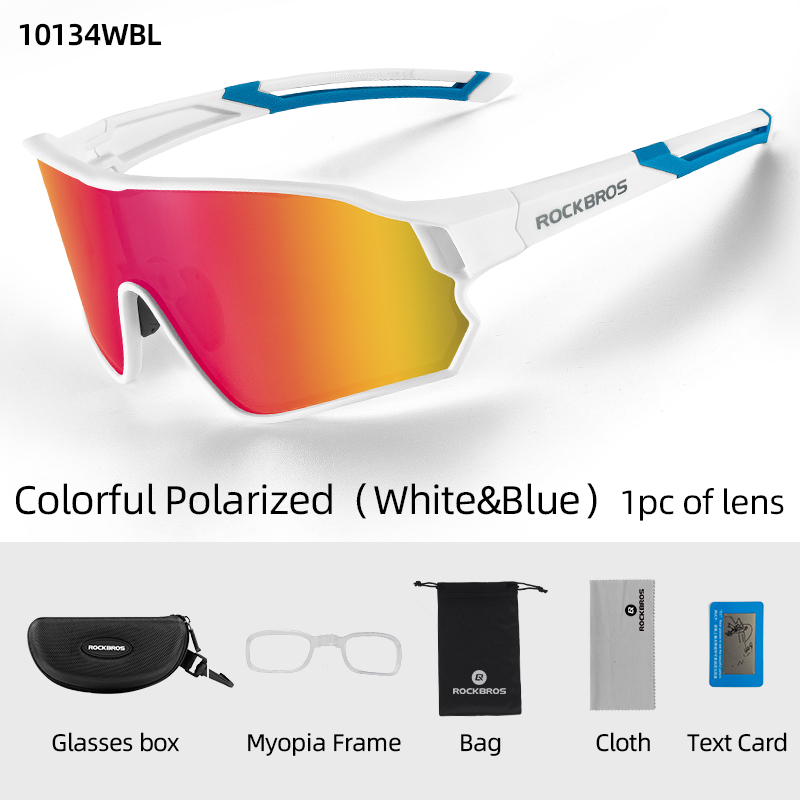 ROCKBROS bicycle polarized glasses colorful motorcycle cycling outdoor sunglasses myopia windproof eye-wear goggles unisex for Road BMT