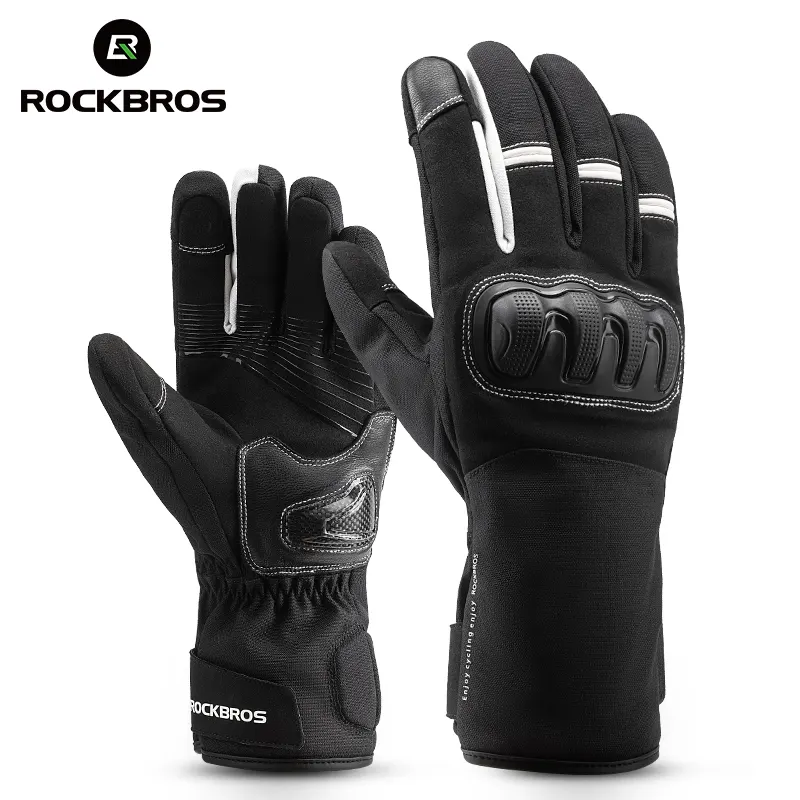 ROCKBROS Motorcycle Gloves Riding Male Warm Windproof Touchscreen Thickened Long Winter Rider Equipment
