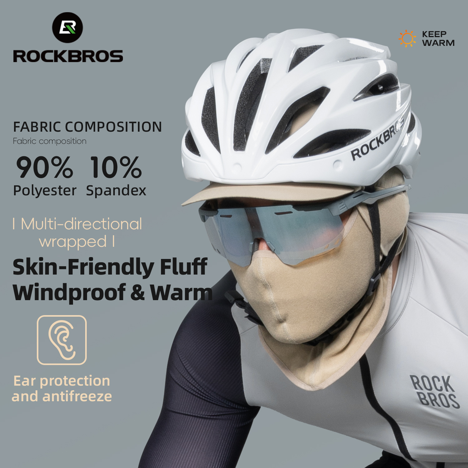 ROCKBROS Cycling Cap Breathable UV Protection Bike Balaclava Hat Washable Bicycle Full Face Mask Motorcycle Helmet Inner Liner
