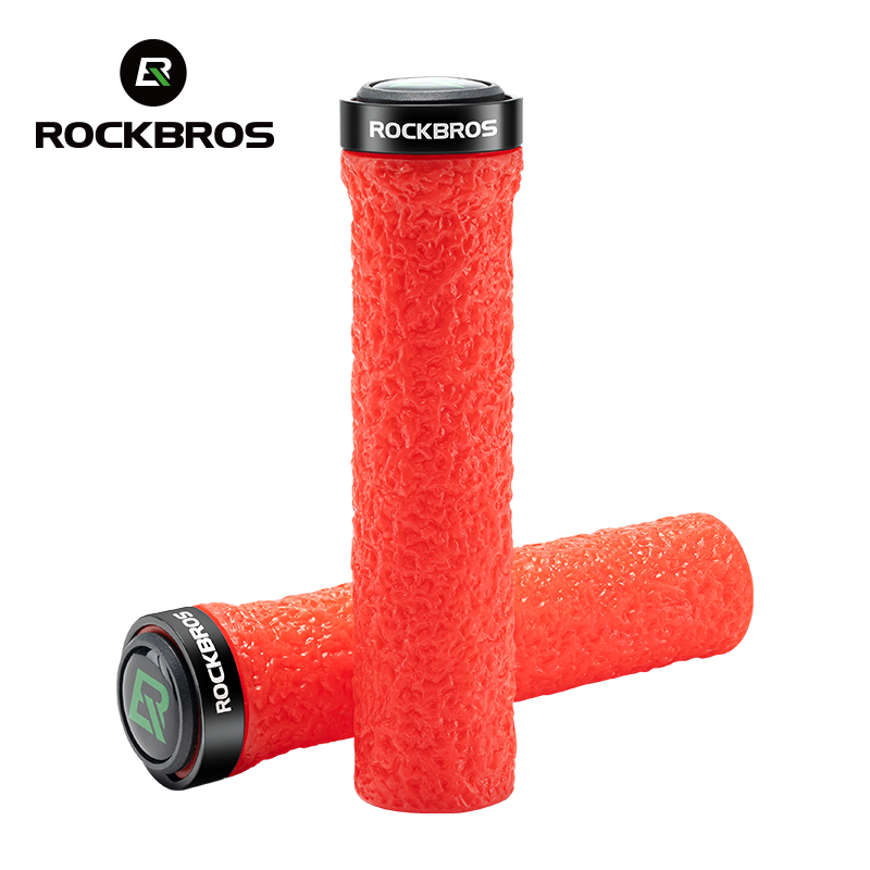 ROCKBROSBike Grips TPR Anti-slip Bicycle Handlebar Grips Soft 3D Lock On Handle Bar Cycling Parts MTB Mountain Bike Grips