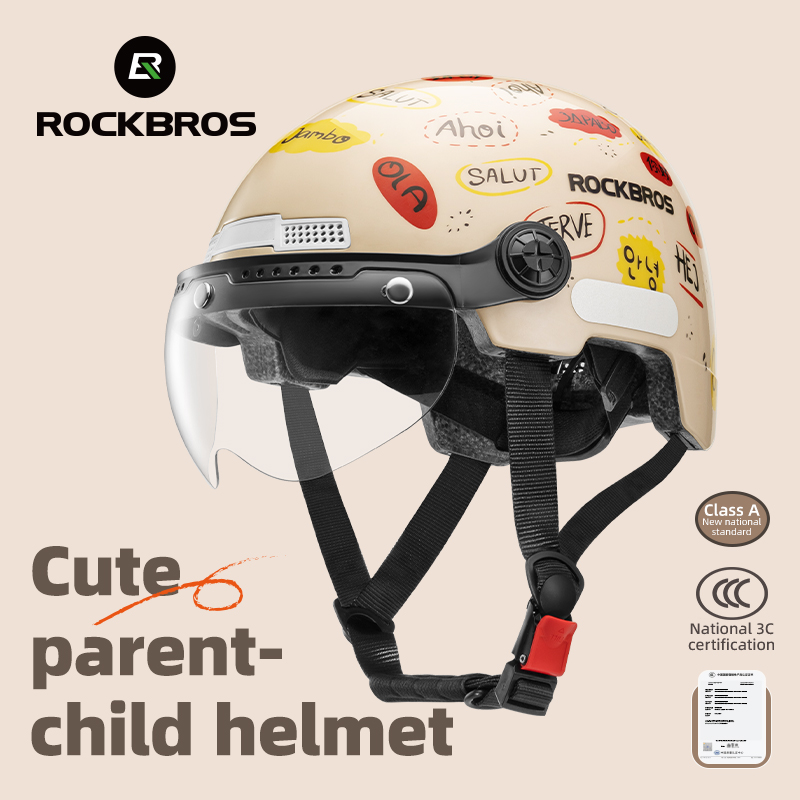 ROCKBROS Electric Bicycle Helmet Kids Adults Lightweight Comfortable Safe Half Face Vehicle Helmet Skateboard Scooter Motorcycle Bicycle Riding Gear