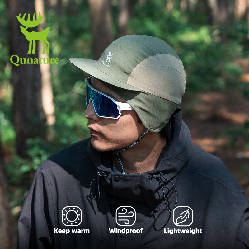 Qunature Outdoor Fleece Hat Autumn Winter Warm Windproof Comfortable Ear Protection Hat Unisex Marathon Hiking Climbing Equipment