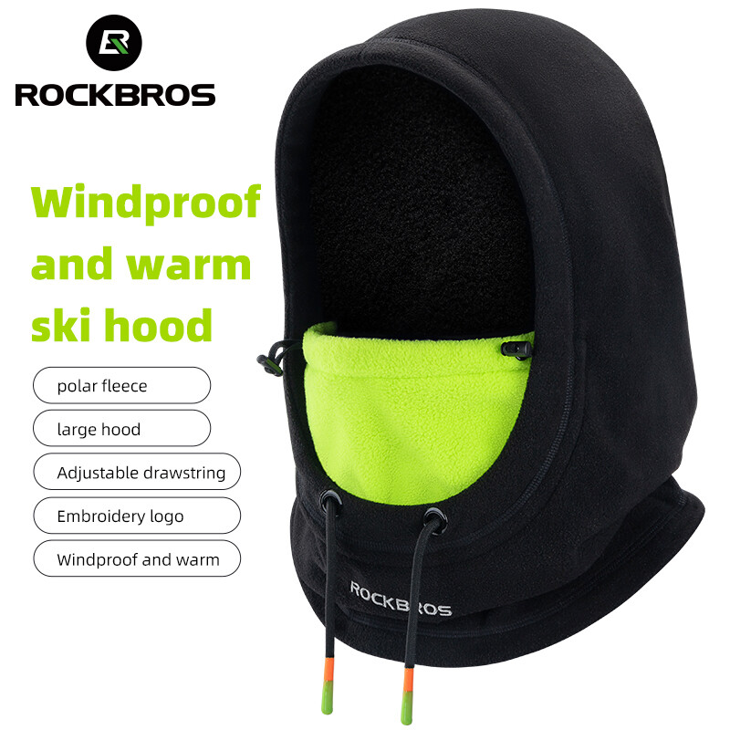 ROCKBROS Skiing Hat Winter Warm Hood Windproof Polar Fleece Cycling Face Mask 3D Cut Outdoor Comfortable Fashionable Unisex Cycling Scarf
