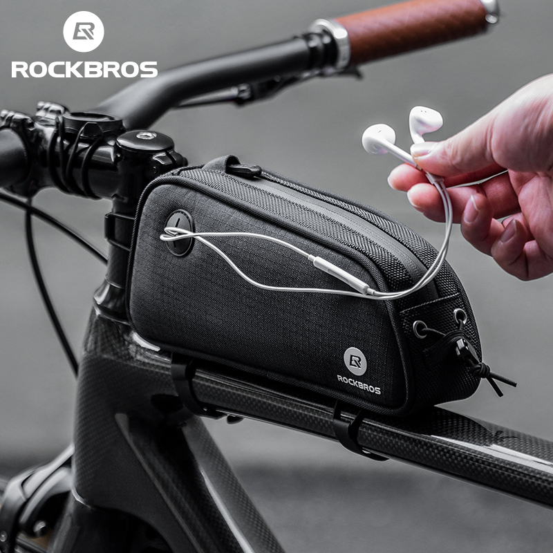 ROCKBROS Bicycle Front Tube Bag Stable Design 1.3L Capacity for MTB Road Bike Cycling Accessories