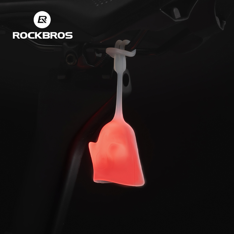 ROCKBROS Bicycle Ghost Shaped Taillight Waterproof Rechargeable 3 Modes Silicone Shell High Elastic Warning Bike Light