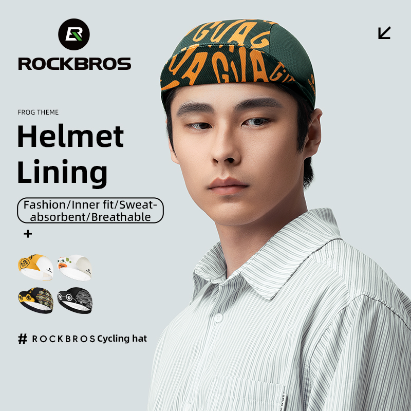 ROCKBROS Cycling Cap Breathable UV Protection Bicycle Hat Sweat Absorption Windproof Lightweight Helmet Liner Outdoor Sports Cap