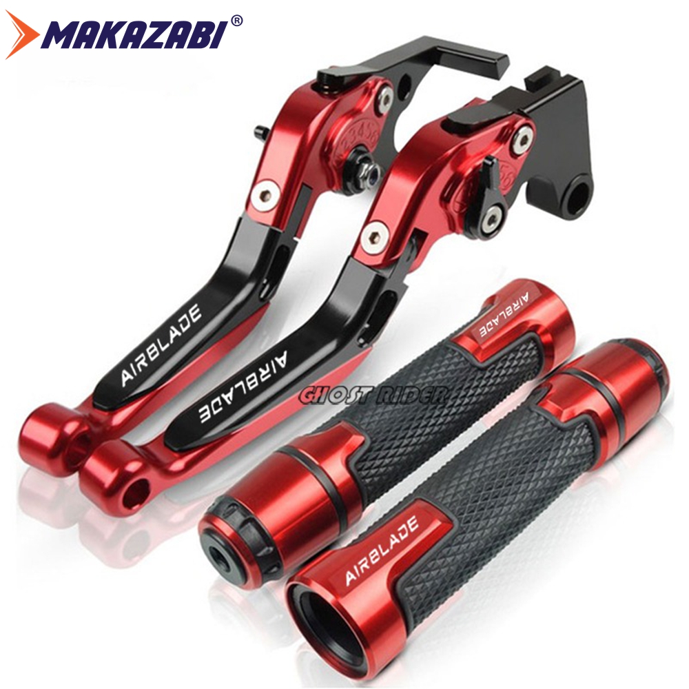 For HONDA Air Blade Airblade 125 150 160 modified CNC aluminum alloy 6-stage adjustable Foldable brake Clutch lever clutch lever with Handlebar LEVERS grips glue Set Airblade150