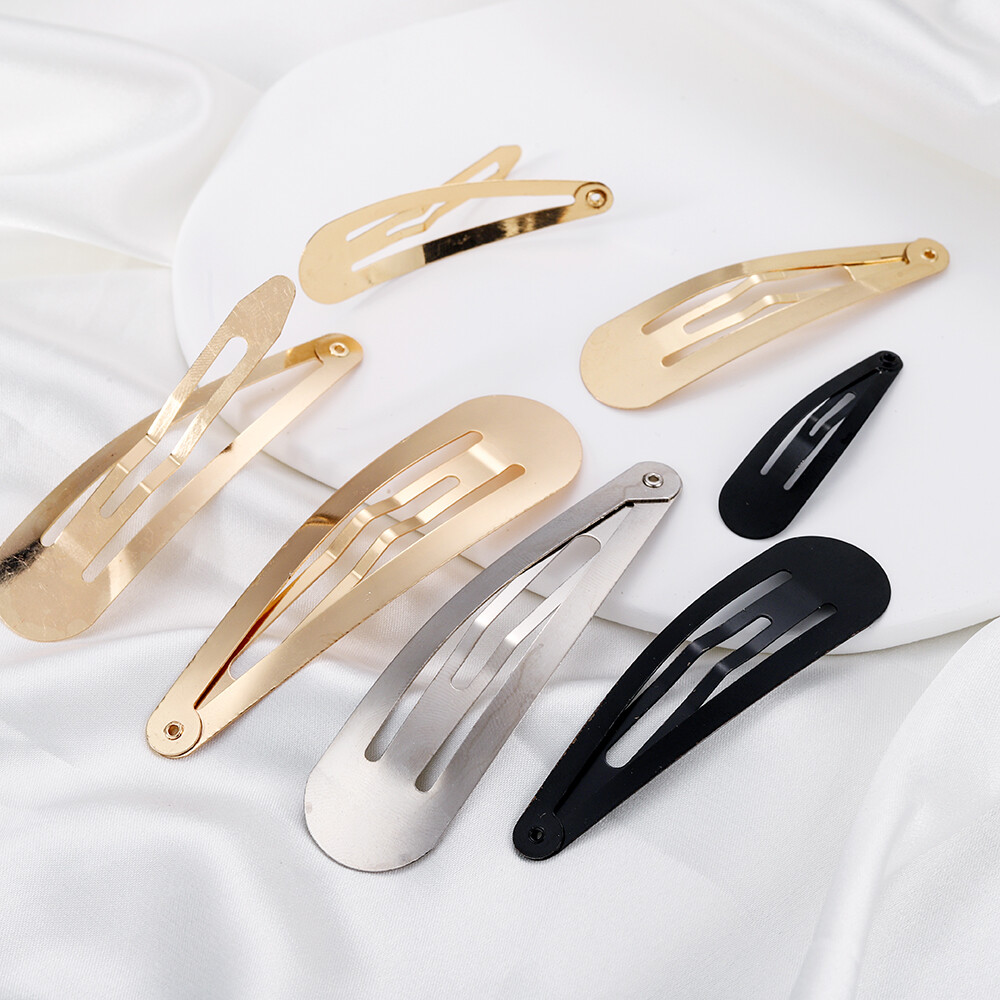 St.kunkka 10pcs 4 5 6 7 8cm Korean High Quality Matte BB Hair Clip Snap Side Clips Simple Metal Water Drop Hairpin