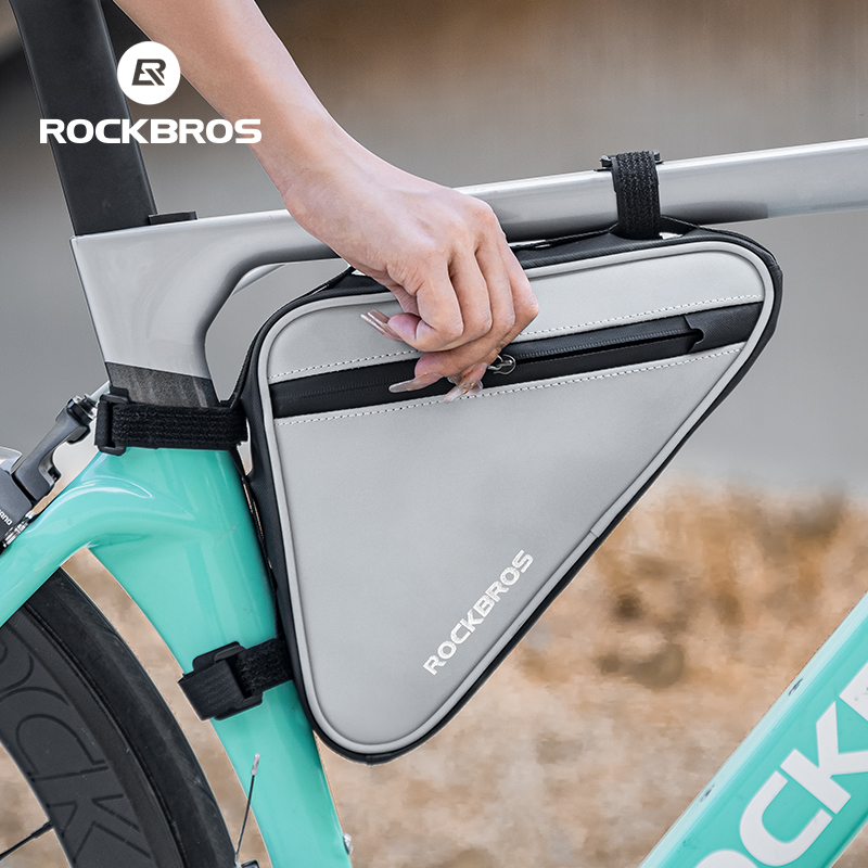 ROCKBROS Waterproof Cycling Tube Bags 0.9L MTB Road Bike Triangle Bag Cycling Frame Front Bags Repair Tools Pannier Bicycle