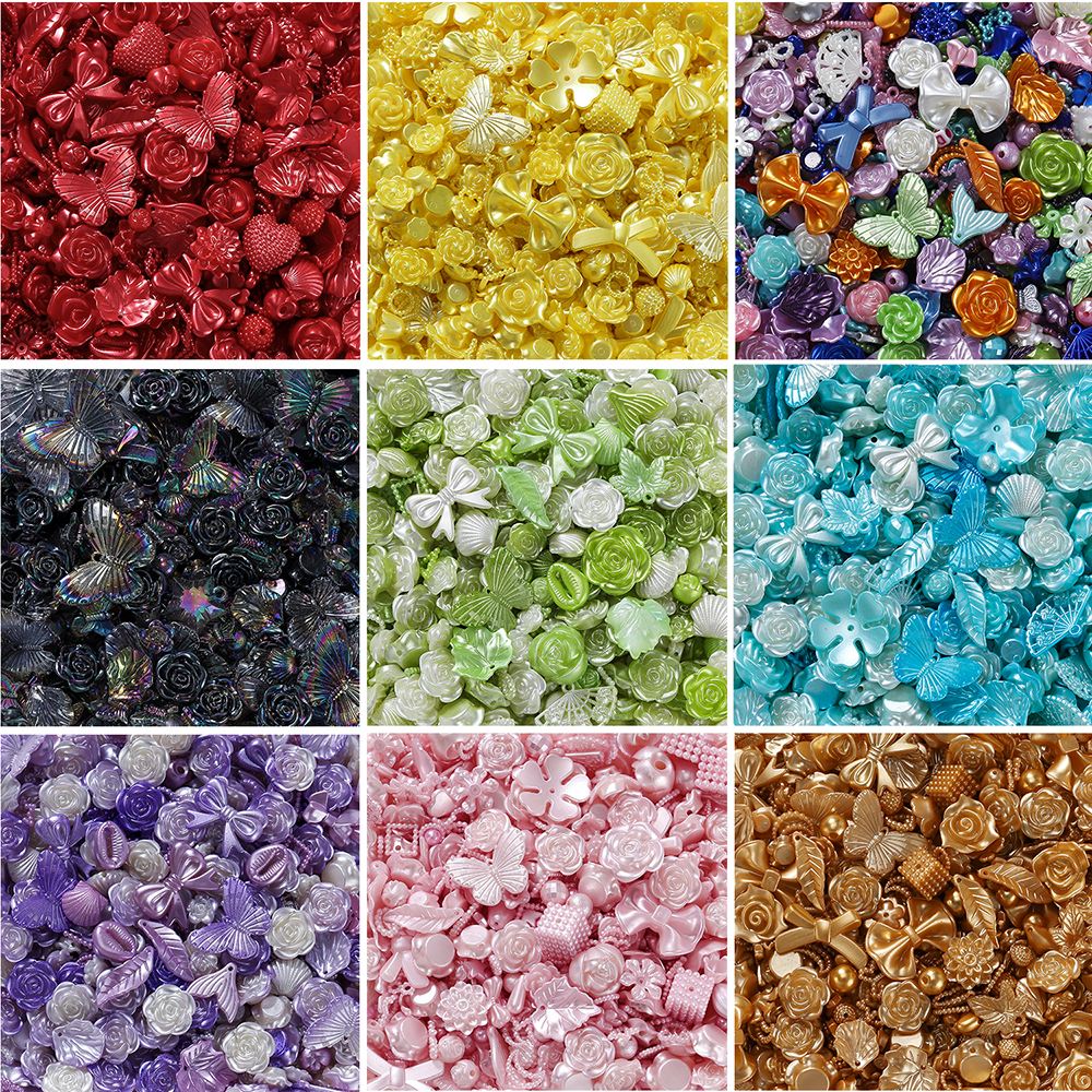St.kunkka 30g/bag Colorful Mixed Star Flower Butterfly Beads Acrylic Bead Loose Spacer Bead For Jewelry Making DIY Bracelets Accessories