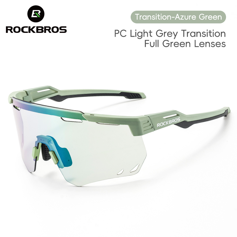 ROCKBROS Cycling Glasses Photochromic Polarized Lens Windproof Anti-UV Bicycle Goggles for Men and Bike Accessories