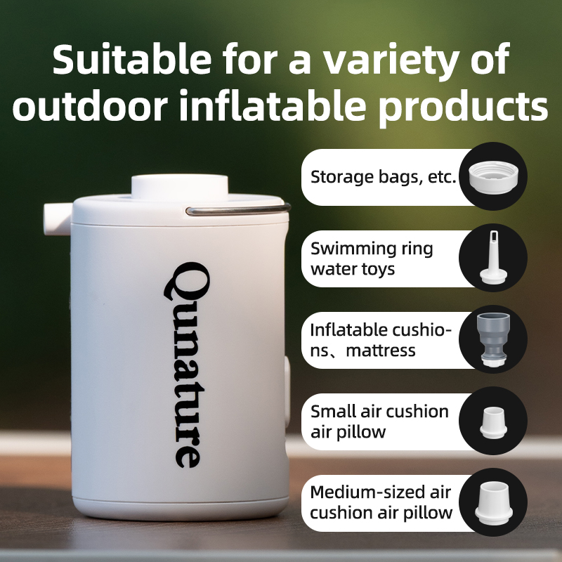Qunature Camping Mini Electric Inflator Multi-Functional Wireless Portable with Light 1600mAh Outdoor Pump Air Bed Inflatable Toy Storage Bag Pump Tool