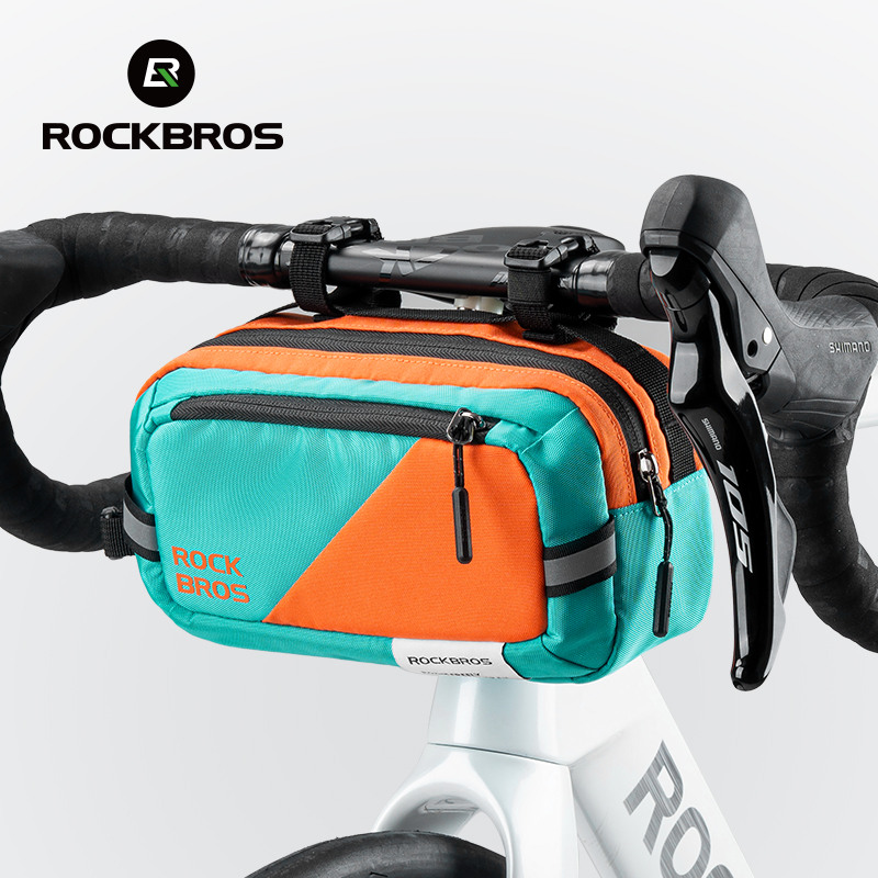 ROCKBROS Bicycle Handlebar Bag Colorful Painting Big Capacity Reflective Front Bag Portable Convenient Shoulder Bicycle Bag Cycling Equipment