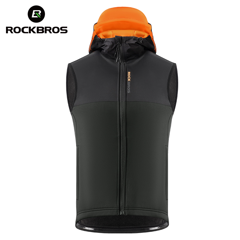 ROCKBROS Bicycle Winter Thermal Fleece Vest Cycling Jersey Reflective Sleeveless Road Bike Bicycle MTB Clothes Wear