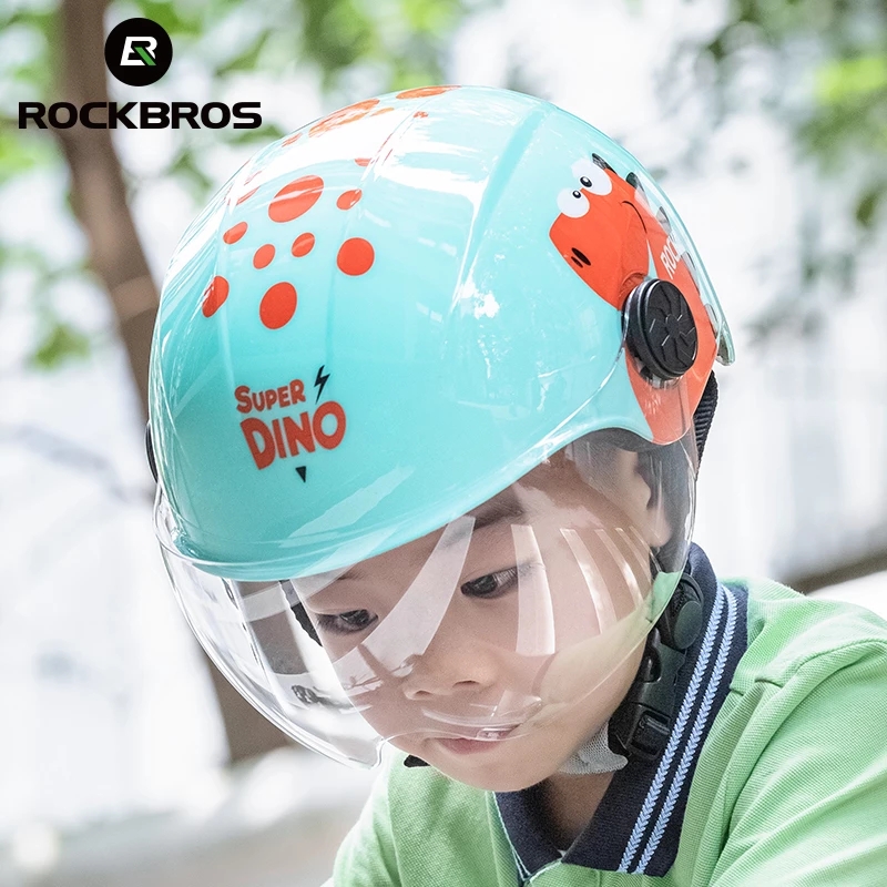 ROCKBROS Children Helmet Boys and Girls MTB Road Bicycle Helmet Motorcycle Electric Bike Half Helmet Kids