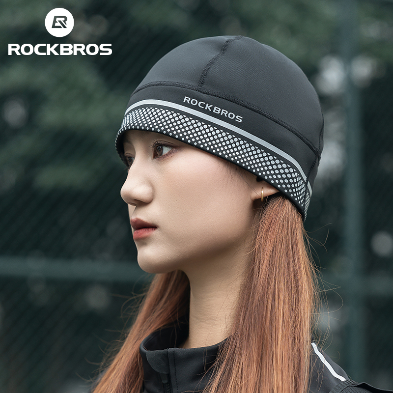 ROCKBROS Cycling Cap Winter Warm Windproof Motorcycle Hat for Men Velvet Comfortable Reflective Bike Helmets Headgear