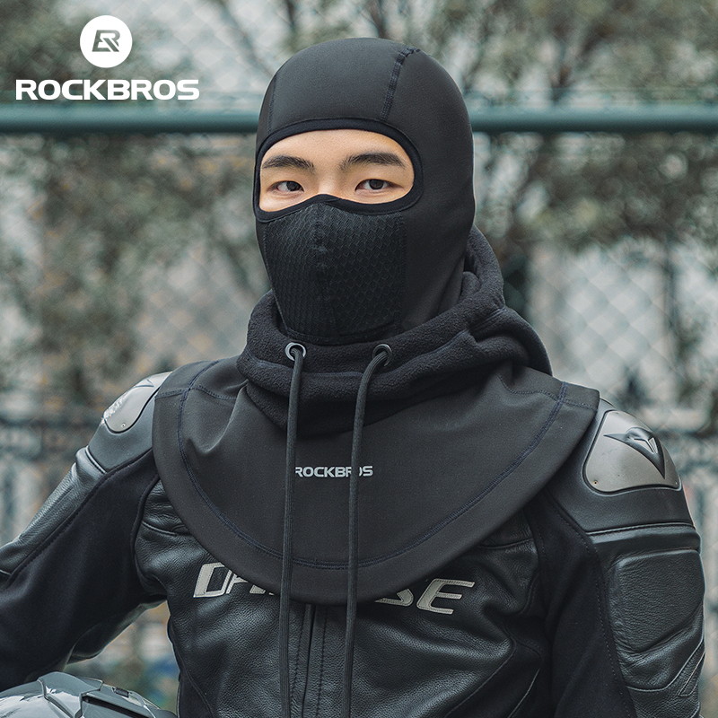 ROCKBROS Motorcycle Face Mask Windproof Warm Balaclava Outdoor Thickened Fleece Hat Mask Cycling Headgear Hood For Men Women