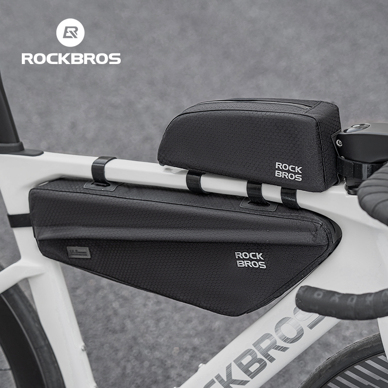 ROCKBROS Bicycle Bag Waterproof Front Reflectice Tube Bike Bag MTB Large Capacity Handlebar Bag Front Frame Trunk Pannier