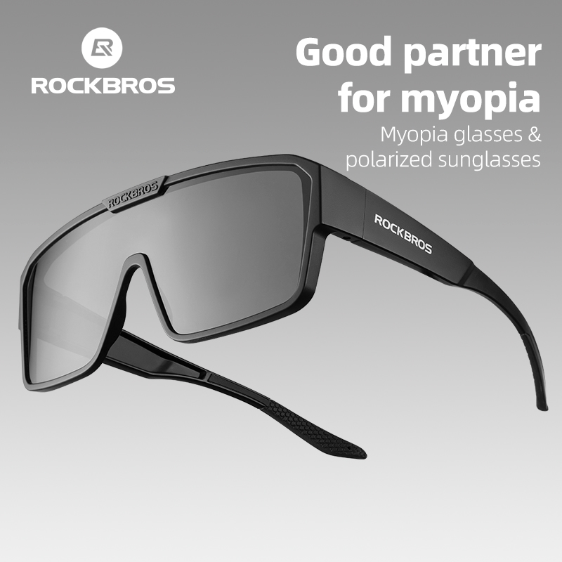 ROCKBROS Cycling Polarized Sunglasses Large frame For Myopia Glasses Lightweight Anti-UV 400 Sunglasses Fishing Climbing Cycling Gear