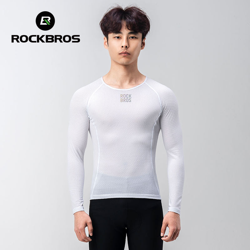 ROCKBROS Men's Long-sleeved Cycling Jersey 3D Mesh Fabric Exercise Clothes Neon Reflective LOGO Sweatshirt Bicycle Clothing