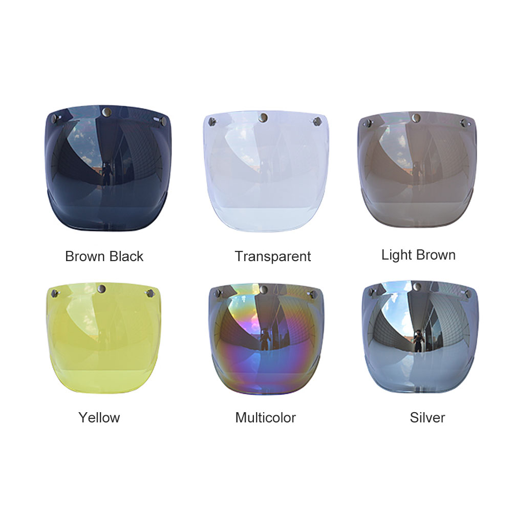Motorcycle Anti-UV Anti-Scratch Helmets Lens Retro Bubble Visor Wind Shield Lens Un-iversal for Standard 3-Snap Open Face Helmets