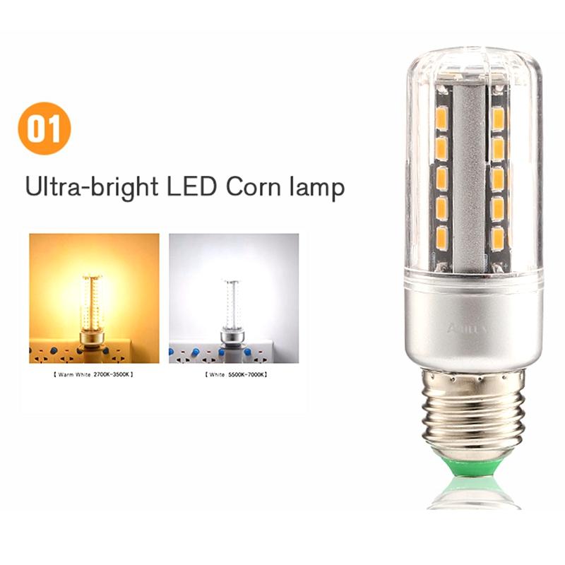 ARILUX HL-CB 01 E27 E14 5W 7W 9W 12W 15W 20W 25W 5736 SMD Aluminum No Flicker LED Corn Bulb Light - Pure White E27 - White E27 25W