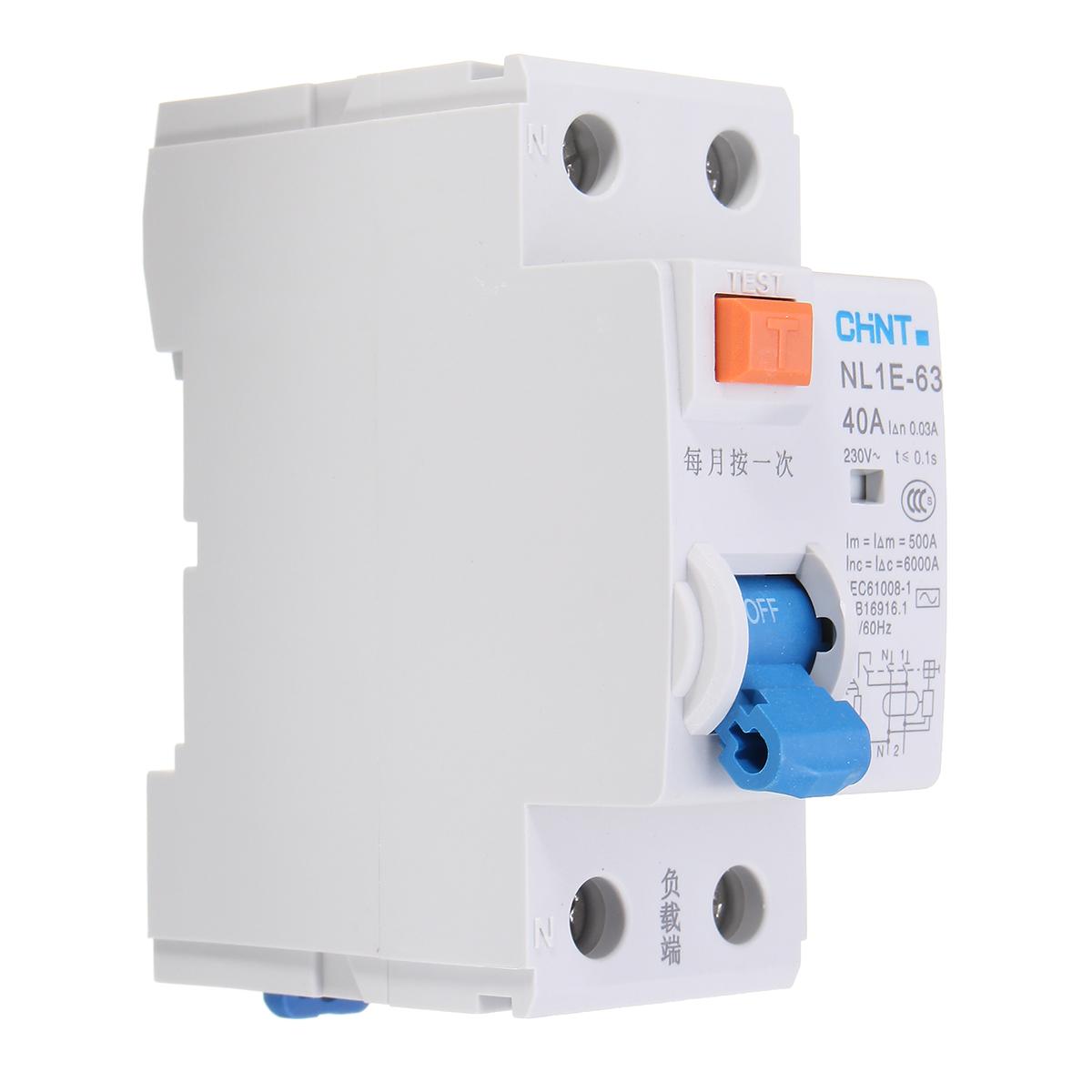 40A Miniature New Circuit Breaker NL1E-63 AC 230V 2 Pole Rated Current - 40A