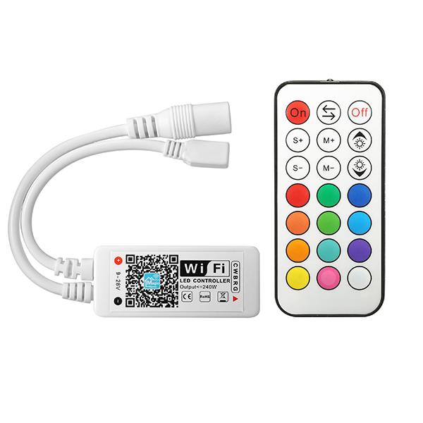 ARILUX AL-LC11 New Mini LED APP Controller + RF Remote Control For RGB+Warm White+White LED Strip DC9-28V -