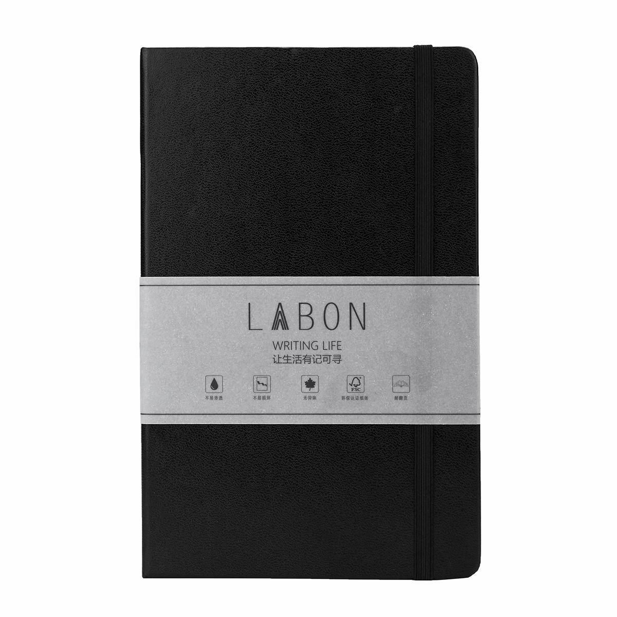 Journal Notebook Medium A5 Hardcover, 192 Pages Dot Grid Journal, Black - black