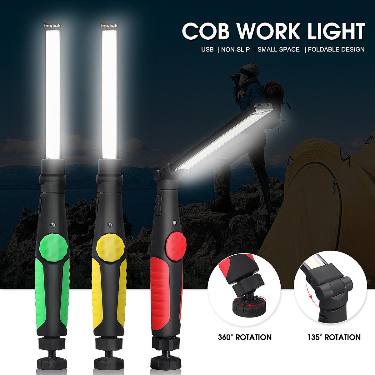 Universal Serial HOT SELL New Bus Rechargeable COB LED Flashlight Magnetic COB Work Light Stepless Dimming Magnet Lamp For Outdoor Camping - gules