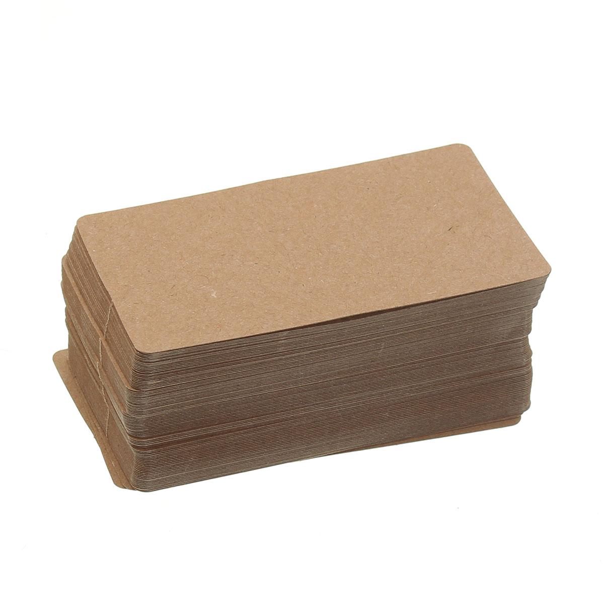100Pcs New HOT SELL New Arrival Kraft Paper Card Message Memo Wedding Party Gift Thank You Cards DIY Bookmarks Vocabulary Card Brown White - hide